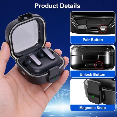 Case for Samsung Galaxy Buds 4 / Buds 4 Pro (2026), Secure Lock Protective Cover Shockproof Case with Keychain & Cleaning Pen, Precise Cutout, Wireless Charging Support (Clear) in Saudi Arabia