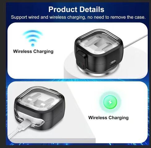 Case for Samsung Galaxy Buds 4 / Buds 4 Pro (2026), Secure Lock Protective Cover Shockproof Case with Keychain & Cleaning Pen, Precise Cutout, Wireless Charging Support (Clear) in Saudi Arabia