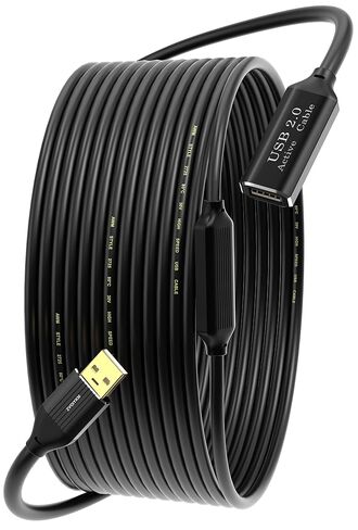 Active USB 2.0 Extension Cable 32FT(10M)with Built-in Signal Booster, 480Mbps High Speed Data Transfer Male to Female Repeater Cord, in-Wall-Long USB Extender for VR/Printer/Hard Drive/Xbox/PC in Kuwait