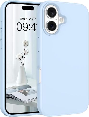 Telaso Magnetic for iPhone 16 Case, iPhone 16 Liquid Silicone Phone Case Compatible with Magsafe, with Microfiber Lining Protective Soft Anti-Scratch Slim Fit Phone Case for iPhone 16, Light Blue in Kuwait