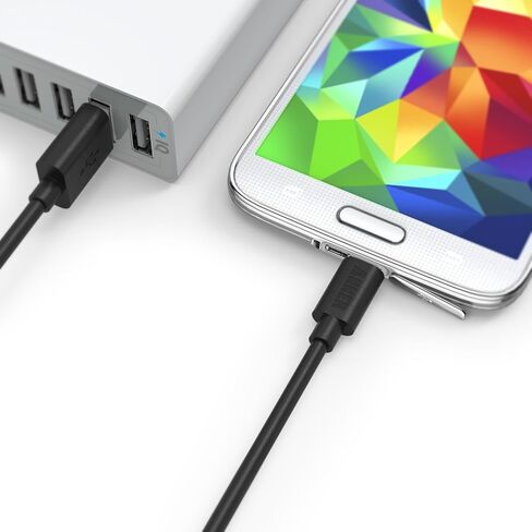 كابل أنكر بطول 6 أقدام / 1.8 متر من مايكرو يو إس بي إلى يو إس بي. USB 2.0 عالي السرعة A Male إلى Micro B لأجهزة Android وSamsung وHTC وMotorola وSprint وNokia وLG وHP وSony وBlackBerry وغيرها الكثير. in Kuwait