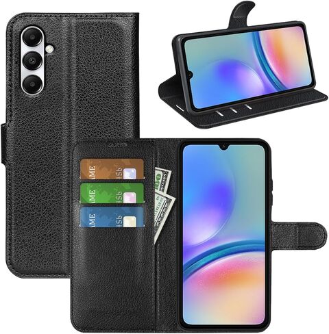 Flip Case for Samsung A05S Wallet PU Leather Magnetic Protective Cellphone Case for Samsung Galaxy A05S A057F Folio Book Cover with Stand (Black) in Saudi Arabia