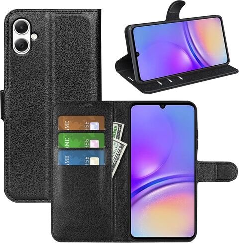 Flip Case for Samsung A05S Wallet PU Leather Magnetic Protective Cellphone Case for Samsung Galaxy A05S A057F Folio Book Cover with Stand (Black) in Saudi Arabia