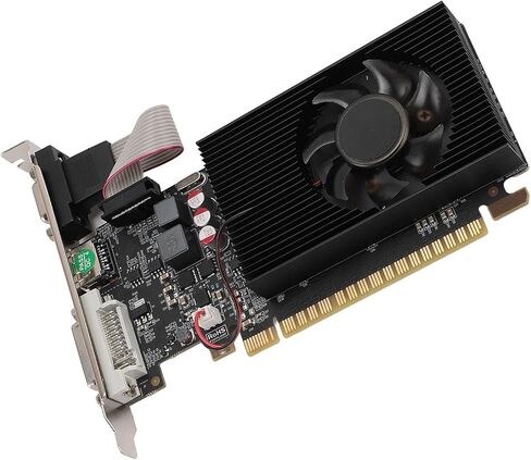 بطاقة رسومات SUNGOOYUE GT730 2G DDR3، فتحة واحدة PCIE منخفضة المستوى مع مروحة تبريد، لحالات ITX وإعداد شاشات متعددة in Kuwait