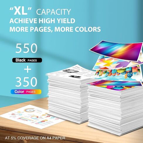 استبدال خرطوشة الحبر المعاد تصنيعها من Paeolos لخراطيش الحبر Epson 232XL كومبو حزمة عالية الإنتاجية T232XL 232 خراطيش حبر لطابعة XP-4200 XP-4205 Workforce WF-2930 WF-2950 (5 عبوات) in Kuwait