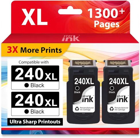 Starink PG-240 240XL Ink Cartridges Replacement for Canon 240XL Black Ink Cartridge Work with Canon MG3620 MG3600 MG4120 MG3520 TS5120 TS5100 MG3222 MG3220 MG3140 MG3120 MG3122 MG2120 MG2220 Printer in Kuwait