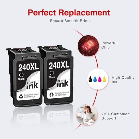 Starink PG-240 240XL Ink Cartridges Replacement for Canon 240XL Black Ink Cartridge Work with Canon MG3620 MG3600 MG4120 MG3520 TS5120 TS5100 MG3222 MG3220 MG3140 MG3120 MG3122 MG2120 MG2220 Printer in Kuwait