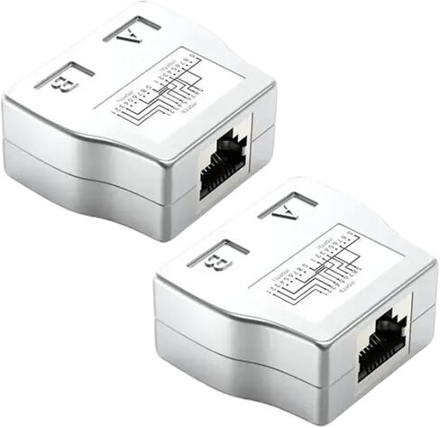 RJ45 Coupler 1 to 2 Way Splitter Connector Adapter Ethernet Modular(Silver 5 Pairs) in Saudi Arabia