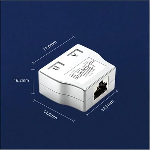 RJ45 Coupler 1 to 2 Way Splitter Connector Adapter Ethernet Modular(Silver 5 Pairs) in Saudi Arabia