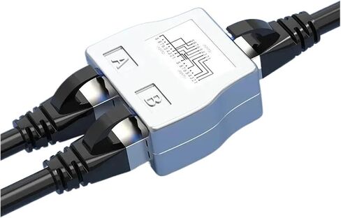 RJ45 Coupler 1 to 2 Way Splitter Connector Adapter Ethernet Modular(Silver 5 Pairs) in Saudi Arabia