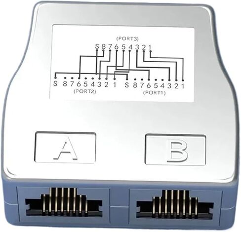 RJ45 Coupler 1 to 2 Way Splitter Connector Adapter Ethernet Modular(Silver 5 Pairs) in Saudi Arabia