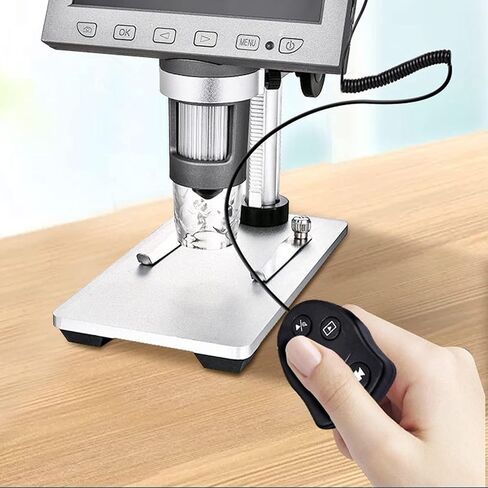 مجهر رقمي LCD مقاس 4.5 بوصة، بدقة 12 ميجابكسل 50-1000X، عدسة مزدوجة، مسجل فيديو بدقة 1080 بكسل، 8 مصابيح LED، بطارية قابلة لإعادة الشحن، للإصلاح واستخدام المختبر in Kuwait