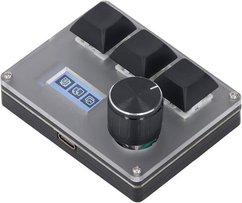3 Keys Custom Keyboard, Wired Keypad with 0.96 Inch LCD Screen and RGB Lighting, for Gaming Office Editing in Kuwait