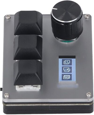 3 Keys Custom Keyboard, Wired Keypad with 0.96 Inch LCD Screen and RGB Lighting, for Gaming Office Editing in Kuwait