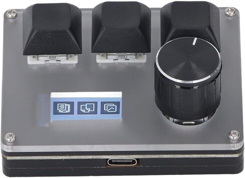 3 Keys Custom Keyboard, Wired Keypad with 0.96 Inch LCD Screen and RGB Lighting, for Gaming Office Editing in Kuwait