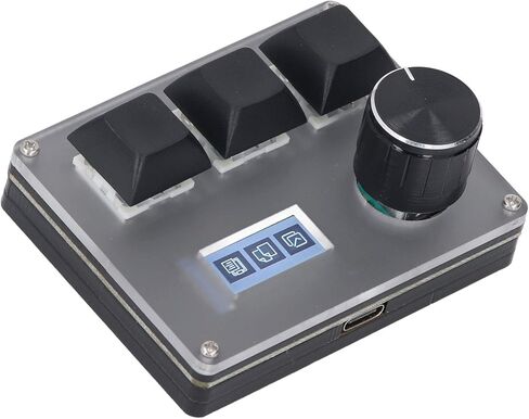 3 Keys Custom Keyboard, Wired Keypad with 0.96 Inch LCD Screen and RGB Lighting, for Gaming Office Editing in Kuwait