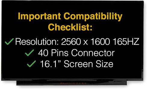 شاشة بديلة لـ NE160QDM-NY1 V8.1 40 Pins WQXGA 2560x1600 Matte LED LCD مع الأدوات والشريط in Kuwait