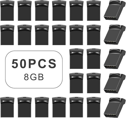 شعار مخصص بالجملة 50 حزمة 8 جيجابايت محركات أقراص فلاش USB صغيرة جدًا محركات أقراص فائقة الإبهام USB ذاكرة عصا القفز محرك تخزين USB (رمادي - 50 حزمة، 8 جيجابايت) in Kuwait
