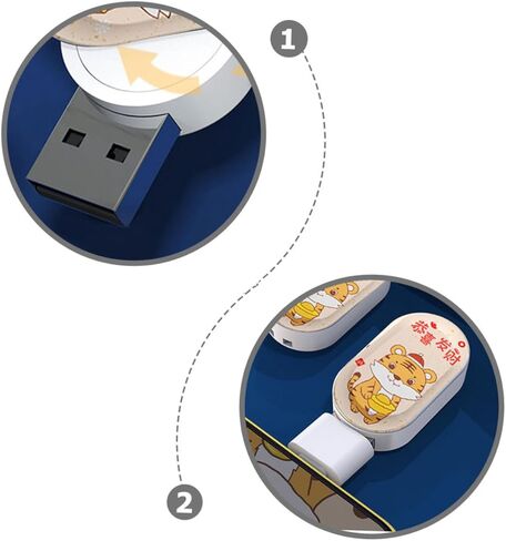 محرك أقراص فلاش USB سعة 64 جيجابايت، محرك الانتقال المحمول مع تصميم نمر زودياك الاحتفالي لتخزين البيانات وملحقات الكمبيوتر in Kuwait