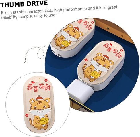 محرك أقراص فلاش USB سعة 64 جيجابايت، محرك الانتقال المحمول مع تصميم نمر زودياك الاحتفالي لتخزين البيانات وملحقات الكمبيوتر in Kuwait