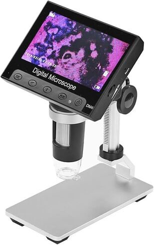 Microscope Kit DM4 Electronic Microscope USB HD 4.3 Inch LCD Screen Magnifier Microscope Slides in Kuwait