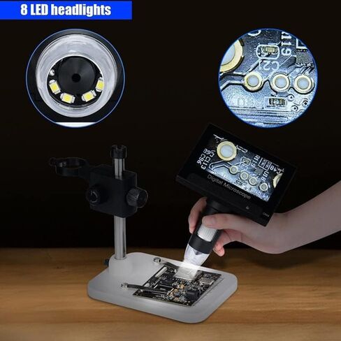 Microscope Kit DM4 Electronic Microscope USB HD 4.3 Inch LCD Screen Magnifier Microscope Slides in Kuwait