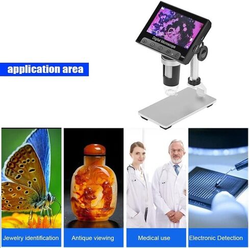 Microscope Kit DM4 Electronic Microscope USB HD 4.3 Inch LCD Screen Magnifier Microscope Slides in Kuwait