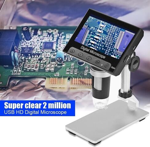 Microscope Kit DM4 Electronic Microscope USB HD 4.3 Inch LCD Screen Magnifier Microscope Slides in Kuwait