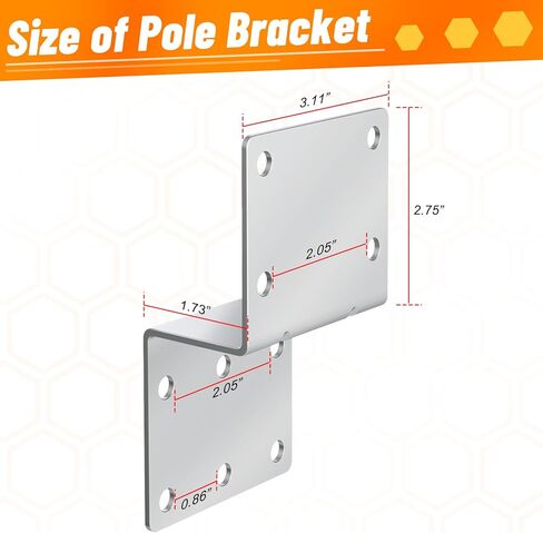 Antenna Pole Mount Accessory with Double U-Bolts, Outdoor Antenna Mast Mount Bracket for Weather Station, Yagi, Signal Booster and Expansion Kit Installation (Pole Length 15 3/4" and OD 1 1/4") in Kuwait
