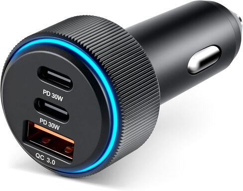 GaRhomxy 66W USB C Car Charger Fast Charging, 3-Port PD PPS/QC3.0 Cigarette Lighter Adapter for iPhone 17/16/15 Pro Max, Samsung S25/S24 Super Fast Charging, iPad, Android etc, Car Phone Accessories in Kuwait