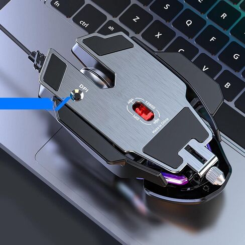 ماوس ألعاب سلكي، ميكانيكي RGB بدقة 12800 نقطة في البوصة، تعديل قابل للسحب، RGB USB أسود، أزرار 6D للألعاب، ماوس سلكي للألعاب، إضاءة ديناميكية مريحة لألعاب الكمبيوتر in Kuwait