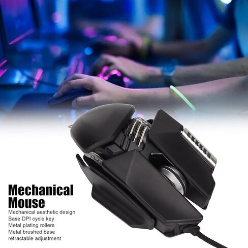 ماوس ألعاب سلكي، ميكانيكي RGB بدقة 12800 نقطة في البوصة، تعديل قابل للسحب، RGB USB أسود، أزرار 6D للألعاب، ماوس سلكي للألعاب، إضاءة ديناميكية مريحة لألعاب الكمبيوتر in Kuwait