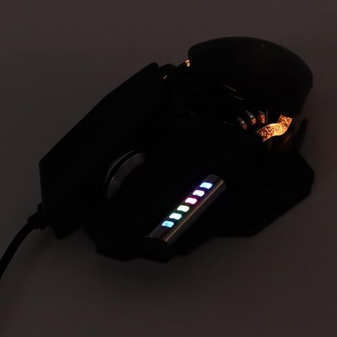 ماوس ألعاب سلكي، ميكانيكي RGB بدقة 12800 نقطة في البوصة، تعديل قابل للسحب، RGB USB أسود، أزرار 6D للألعاب، ماوس سلكي للألعاب، إضاءة ديناميكية مريحة لألعاب الكمبيوتر in Kuwait