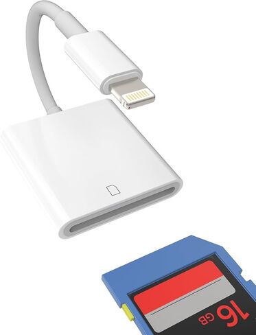 قارئ بطاقة SD إلى قارئ بطاقة Lightning وقارئ بطاقة الفاصل وقارئ بطاقة الذاكرة ومحول بطاقة الذاكرة المتوافقة مع iPhone 14 Pro 13 12 11 Pro Max Mini 8 7 Plus X Xs Xr لجهاز iPad Air IP-SD in Kuwait