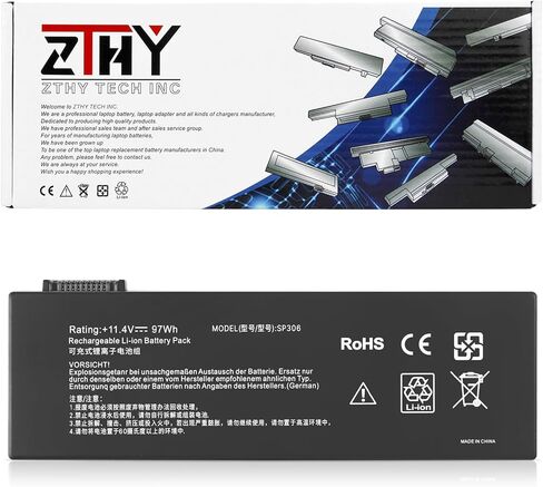 ZTHY 97Wh SP306 Laptop Battery Replacement for Siemens Simatic Field PG M6 Series 3INR19/65-3 11.4V 9-Cell in Kuwait