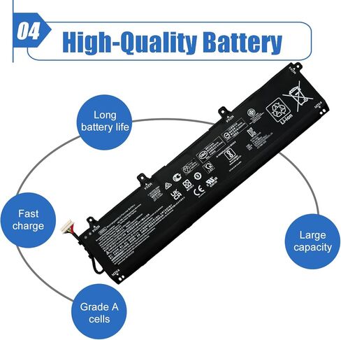 83Wh IR06XL Laptop Battery Replace for HP ZBook Power G7 G9 G10 Mobile Workstation ZBook Power G10 A Mobile Workstation Series IR06083XL M02029-005 TPN-DB0C M01523-2C2 11.58V 6880mAh in Kuwait