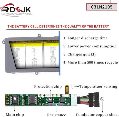C31N2105 Laptop Battery for Asus VivoBook S 14 K3402ZA M3402QA 14X M3402QA S5402ZA S 15 K3502ZA 15X M3502QA S 16X M5602QA S5602ZA K6602HE M6500QF F1603ZA S1503QA S3502ZA S5402ZA UX3404VC S5602ZA 70Wh in Kuwait
