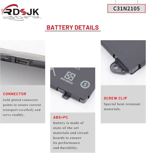 C31N2105 Laptop Battery for Asus VivoBook S 14 K3402ZA M3402QA 14X M3402QA S5402ZA S 15 K3502ZA 15X M3502QA S 16X M5602QA S5602ZA K6602HE M6500QF F1603ZA S1503QA S3502ZA S5402ZA UX3404VC S5602ZA 70Wh in Kuwait