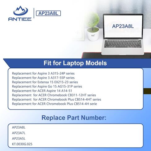 استبدال بطارية الكمبيوتر المحمول AP23A8L لجهاز Aspire Go 15 AG15-31P Aspire 3 A315-24P A317-55P Extensa 15 EX215-23 Series AP23A7L AP23A5L 53.05Wh 11.28V 4703mAh in Kuwait