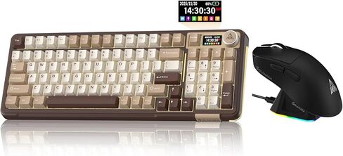 SOLAKAKA A99 Pro وSM822، مجموعة لوحة مفاتيح وماوس لاسلكية للألعاب (A99 Pro Brown & SM822 Black) in Kuwait
