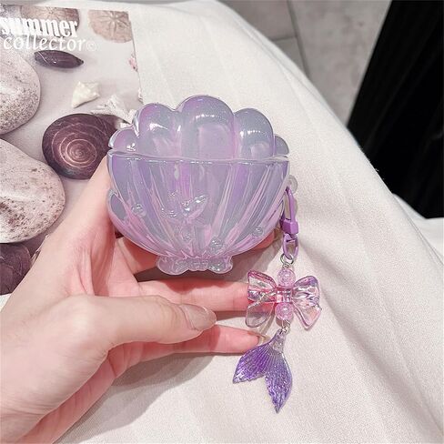 for Airpod Pro 3 Case Cute,Girly Boys Exquisite 3D Seashell Creative Cartoon Design,Kawaii Silicone Soft Shell Earphone Cover for AirPods Pro 3rd Generation (C) in Saudi Arabia