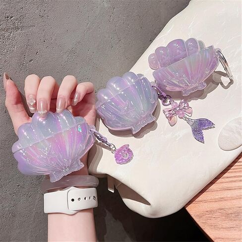 for Airpod Pro 3 Case Cute,Girly Boys Exquisite 3D Seashell Creative Cartoon Design,Kawaii Silicone Soft Shell Earphone Cover for AirPods Pro 3rd Generation (C) in Saudi Arabia