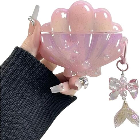 for Airpod Pro 3 Case Cute,Girly Boys Exquisite 3D Seashell Creative Cartoon Design,Kawaii Silicone Soft Shell Earphone Cover for AirPods Pro 3rd Generation (C) in Saudi Arabia