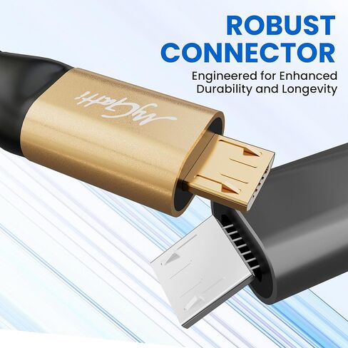 كابل Micro USB بطول 15 قدم، كابل USB 2.0 C طويل جدًا إلى سلك Micro يدعم الشحن ونقل البيانات، استبدال سلك شاحن Kindle وPS4، كابل هاتف Android لهاتف Samsung Galaxy S7 Edge S6 S5 والمزيد in Kuwait