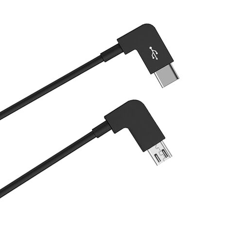 كابل USB من النوع C إلى Micro USB بزاوية قائمة 90 درجة 30 سم، متوافق مع DJI Mavic 3 / Air 2 / Air 2S / Mini 2 / Mini 3 وحدة التحكم عن بعد إلى هاتف Android، الشحن السريع ونقل البيانات، 11.8 بوصة in Kuwait