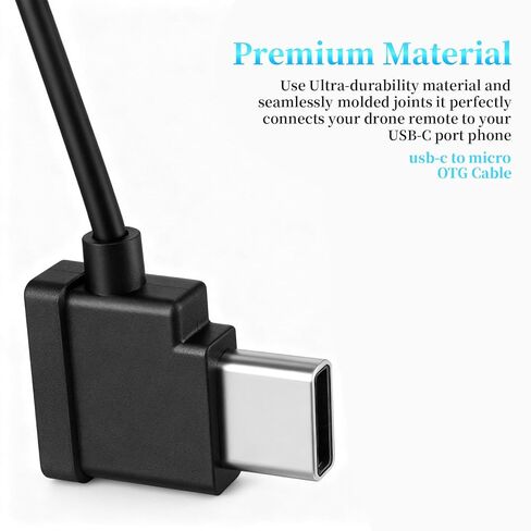 2 Pack Micro USB to USB-C 1ft/30cm Data Cable for DJI Spark/Mavic Pro/Mavic Mini 1st & SE/Mavic 2 Series/Mavic Air 1st Drone Controller iPhone 17/16/16e/15 Pro Max (Micro USB to Type C) in Kuwait