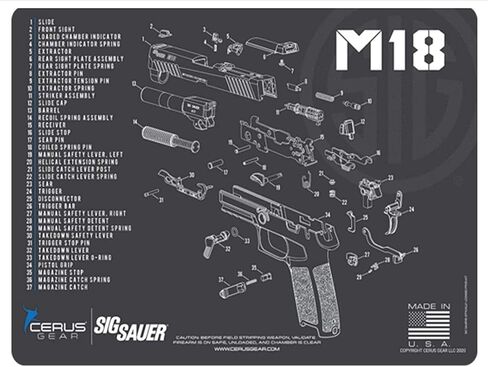 مجموعة أدوات تنظيف المسدس M18 وملحقاتها المتوافقة مع بساط التنظيف Schenatic مسدس Sig Sauer M18 لـ 22.38 9 مم .45 Hoppes Gun Oil & Solvent Clenzoil CLP فرشاة التنظيف واللقطات in Kuwait