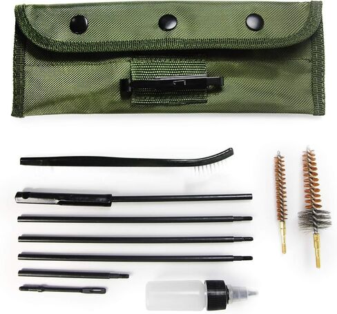 مجموعات تنظيف بندقية GUGULUZA لـ .22cal/5.56 مم و .30cal/7.62 مم، مجموعة فرش معدنية محمولة لتنظيف البندقية مع حقيبة متينة in Kuwait