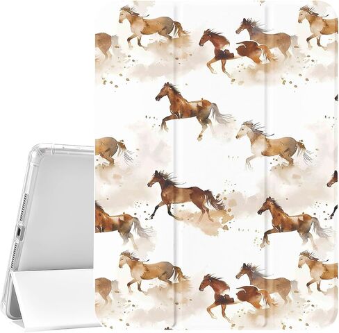 Floral Highland Cow Cowgirl Case for iPad 7th/8th/9th Generation (2019/2020/2021) 10.2" with Trifold Stand Leather Cover, Auto Sleep/Wake, TPU Back Case with Pencil Holder for Girls & Women in Saudi Arabia