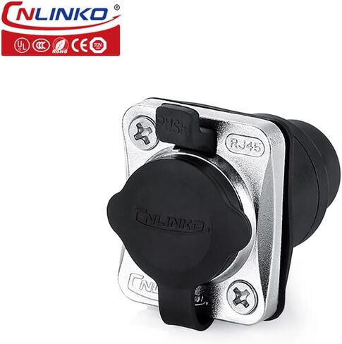 CNLINKO RJ45 موصل إيثرنت صناعي، مقبس مقبس أوعية تثبيت على اللوحة، IP67 مقاوم للماء في الهواء الطلق، بيانات سريعة in Kuwait